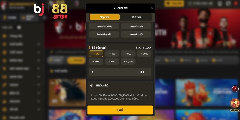 Nạp tiền BJ88: Nhiều cách nạp tiền vào cổng nhà cái tiện lợi 3 Quy trình nạp tiền vào tài khoản hội viên tại Bj88